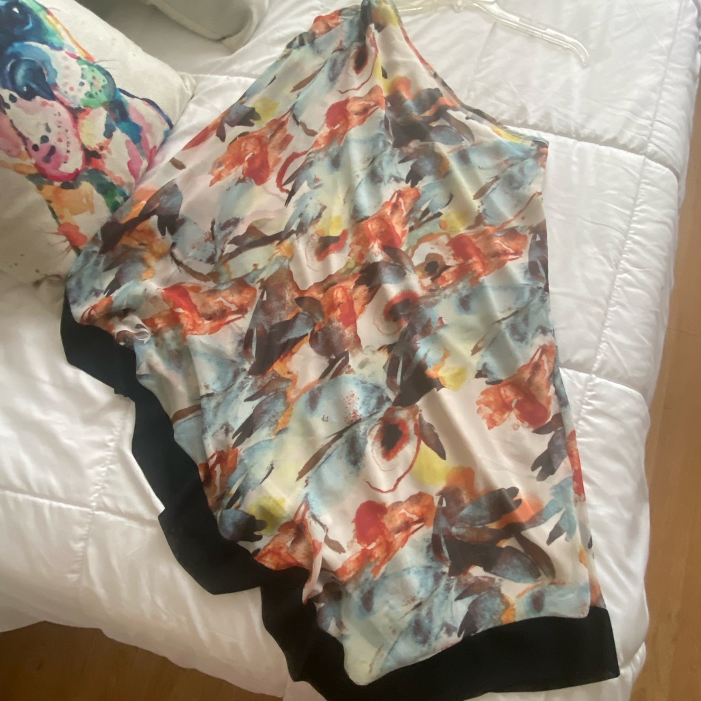 Allen B. By Allen Schwartz Floral Scarf With Black Accents